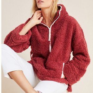 Anthropologie Annette Sherpa Pullover in Wine
